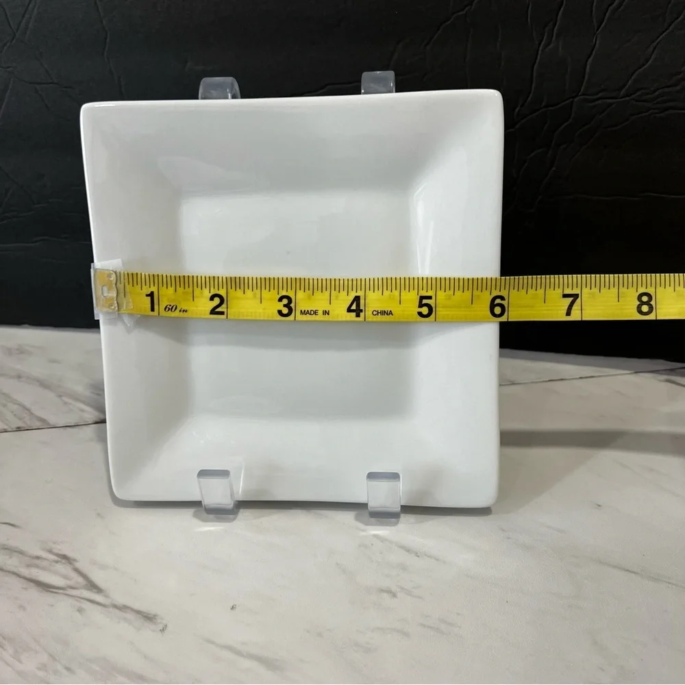 Crate & Barrel White Square Appetizer Plates 6